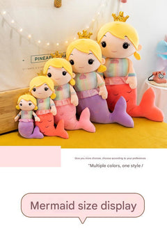 Mom and daughter with the mermaid plush doll