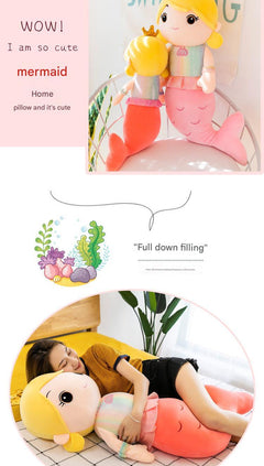 Adorable Mermaid Plush Pillow Doll in vibrant colours