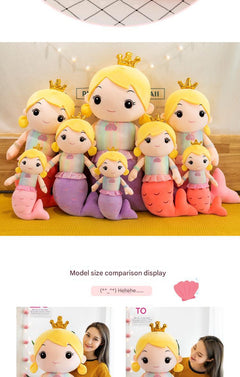 Side view of the soft mermaid pillow doll