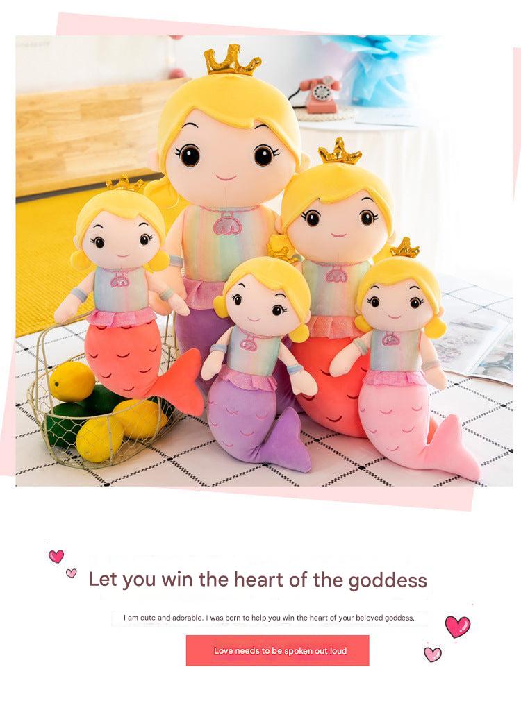 Cute mermaid pillow doll with bright features