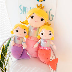 Side view of the soft mermaid pillow doll