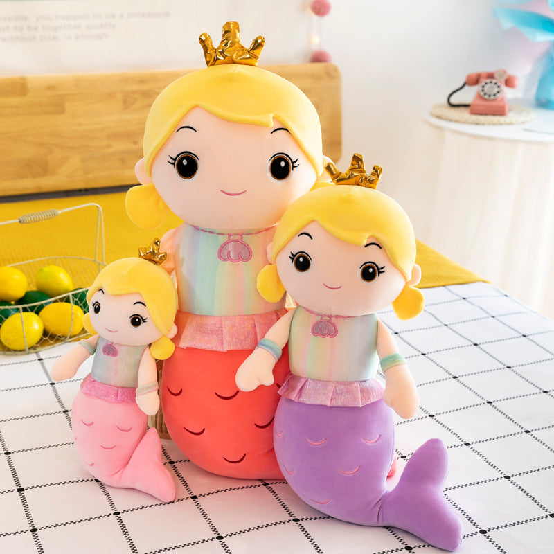 Cute mermaid pillow doll with bright features