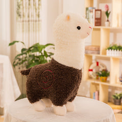 Cute alpaca toy in a children's room