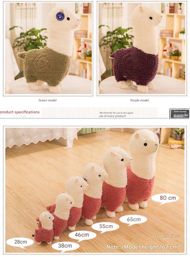 Close up of alpaca plush toy details