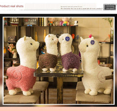 Cute alpaca toy in a children's room