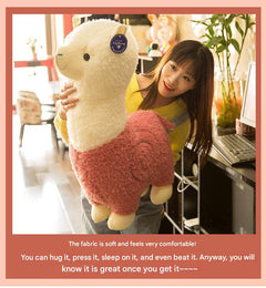 Image of cute alpaca plush toy front view