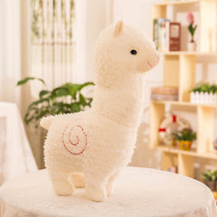 Adorable alpaca decoration in a bedroom