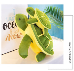 Medium green plush turtle back image 5