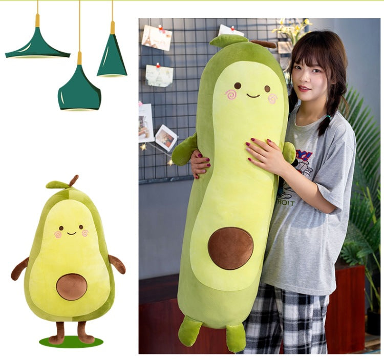 Avocado plush doll showcasing friendly smile and design
