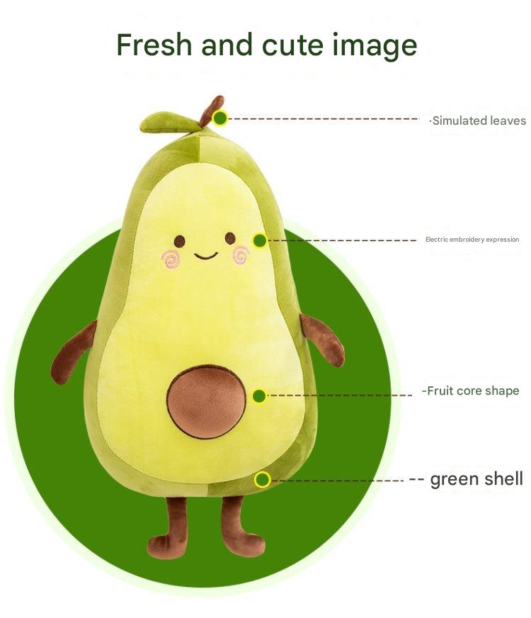 Avocado plush doll with vibrant colours