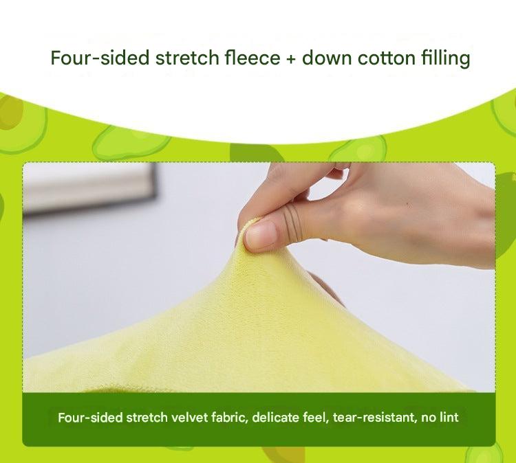 Display of avocado plush toy in kids' room