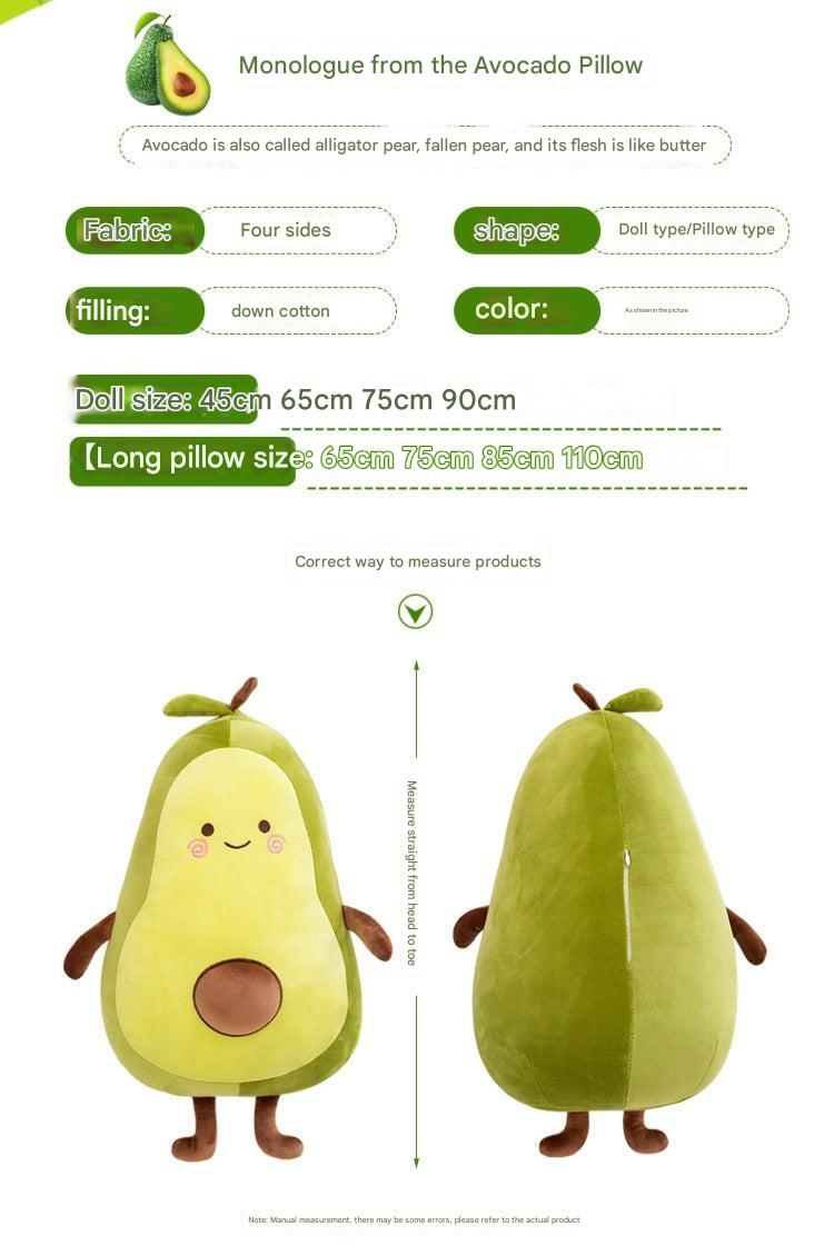 Avocado plush doll with decorative elements