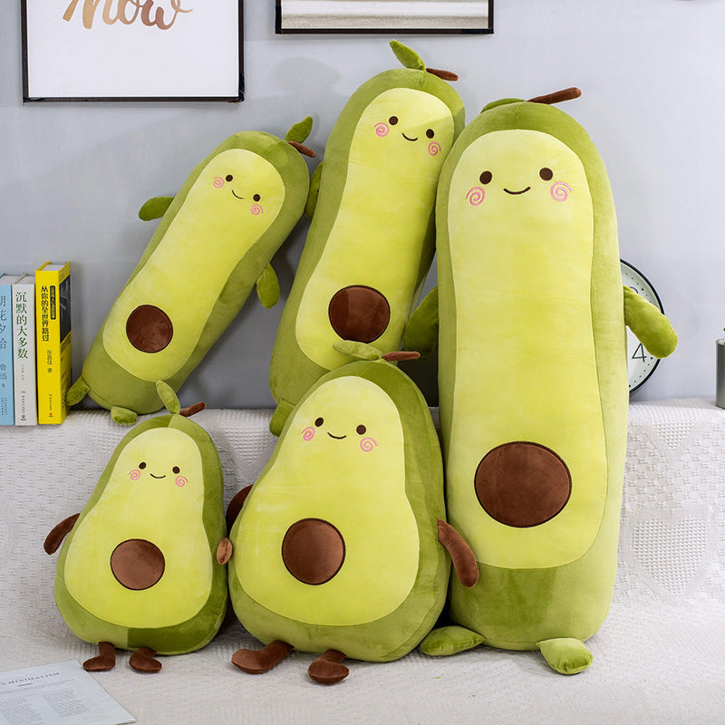 Avocado plush doll showcasing friendly smile and design