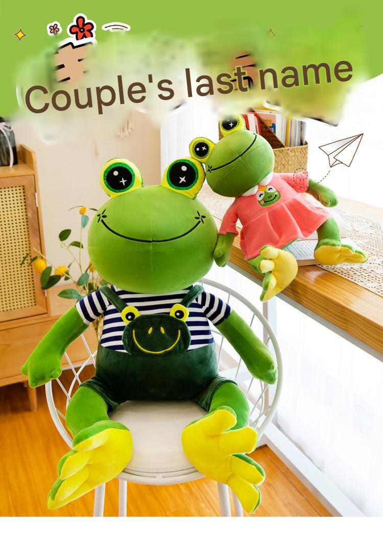 Frog stuffed animal in child-friendly design