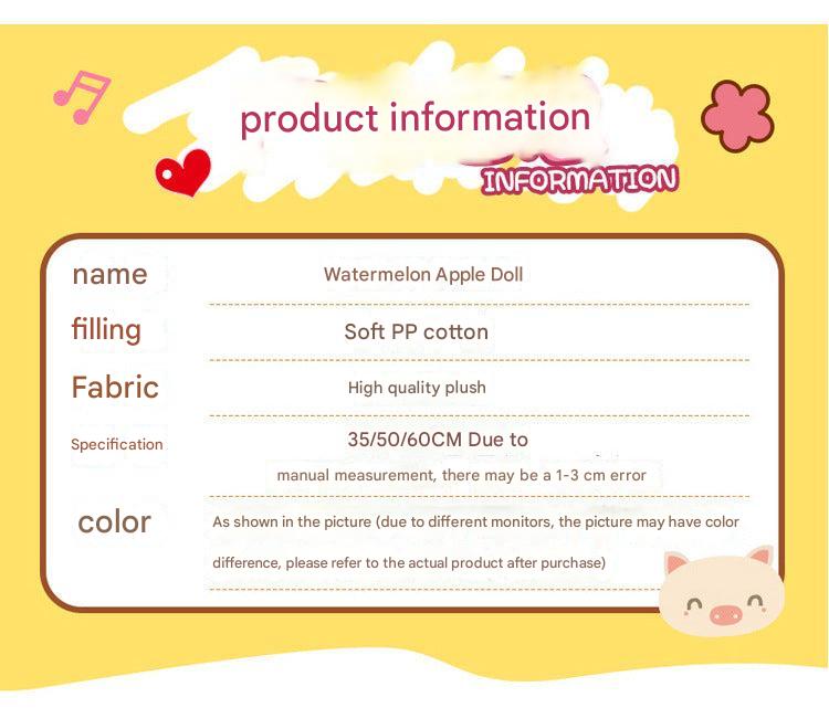 Soft Short Plush Cherry Watermelon Doll for kids
