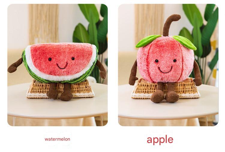 Cuddly Cherry Watermelon Plush Toy Pillow detail