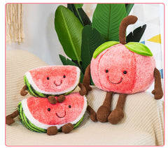 Adorable plush doll with a vibrant watermelon design