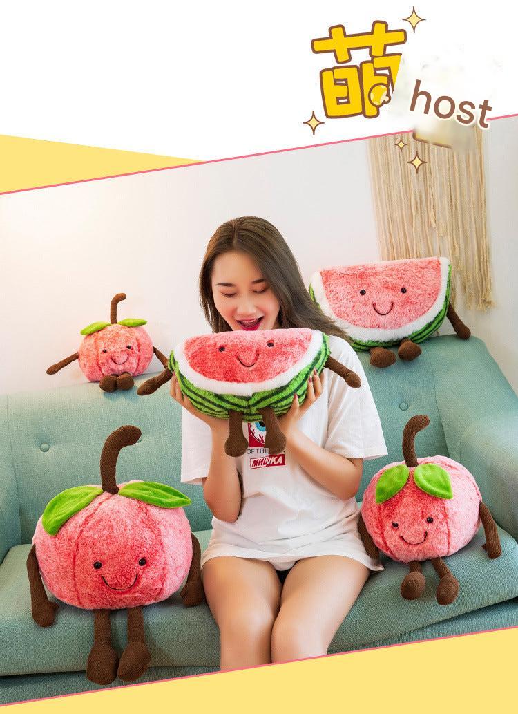 Soft Short Plush Cherry Watermelon Doll for kids