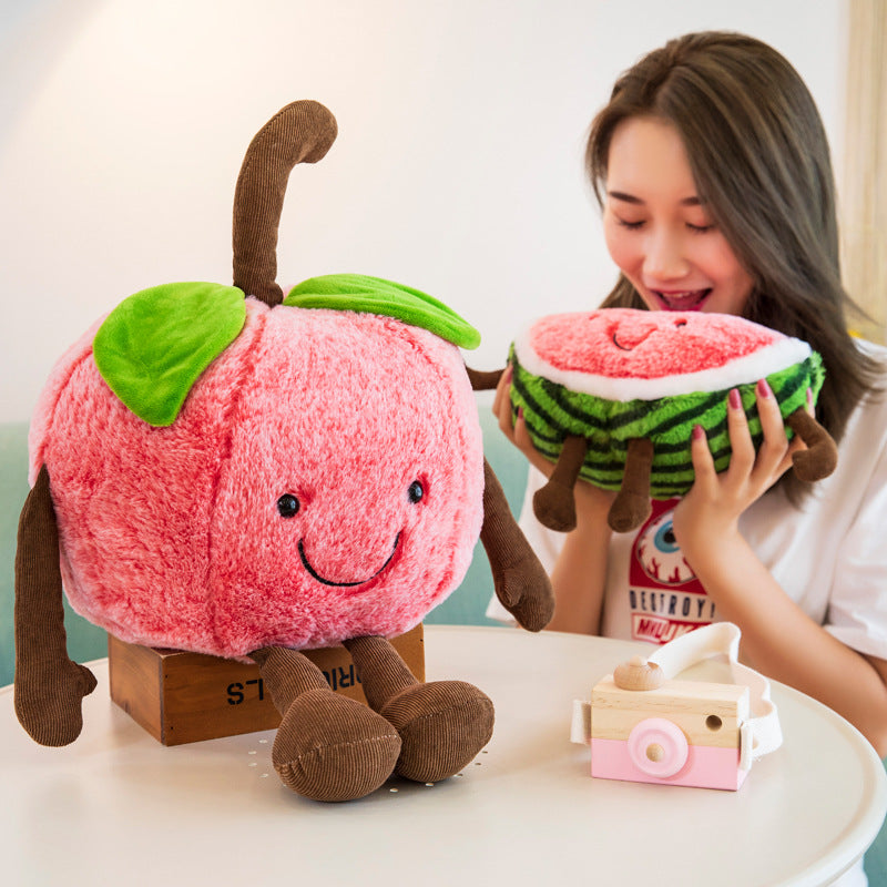 Soft Short Plush Cherry Watermelon Doll for kids