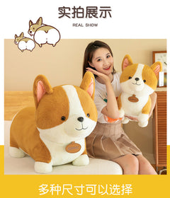 Cute Corgi plush and its multi-colour fabric