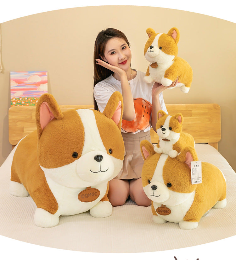 Corgi stuffed animal as a cozy pillow