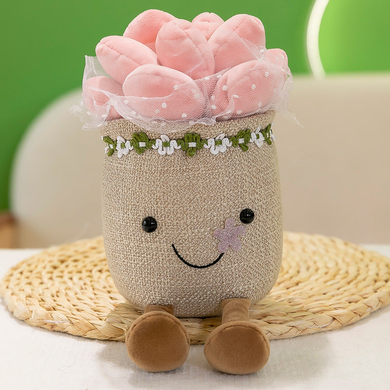 Faux succulent plant arranged with indoor decor