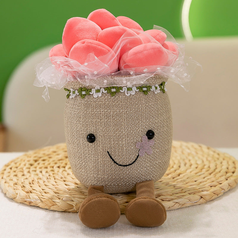 Cheerful mushroom plush enhancing home space
