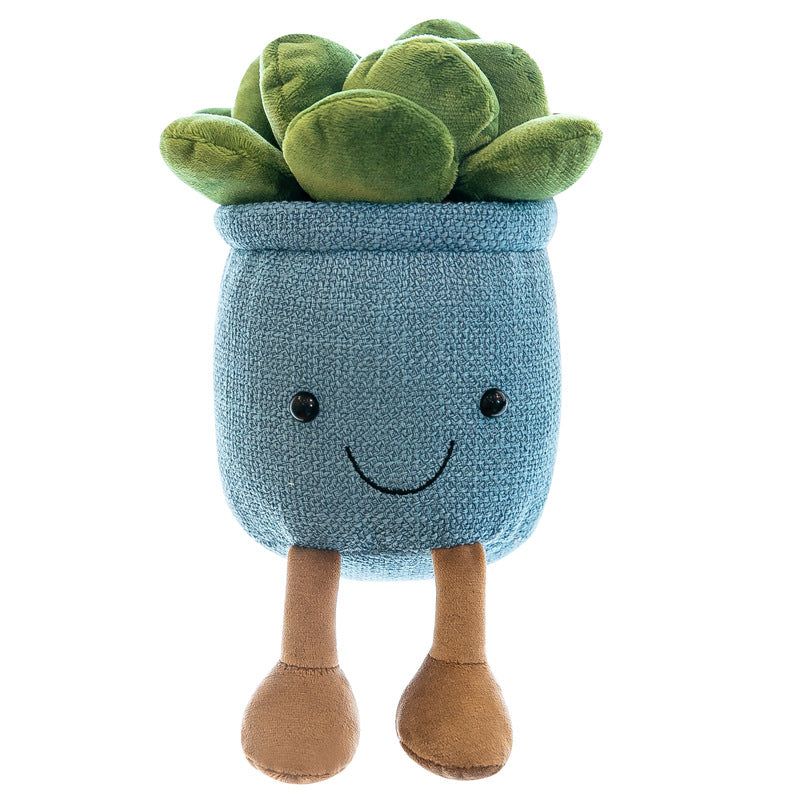 Whimsical plush mushroom toy on shelf