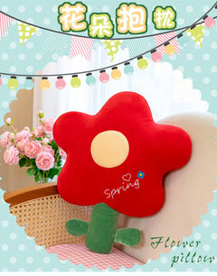 Cute Tulip Plush Pillow vibrant red colour