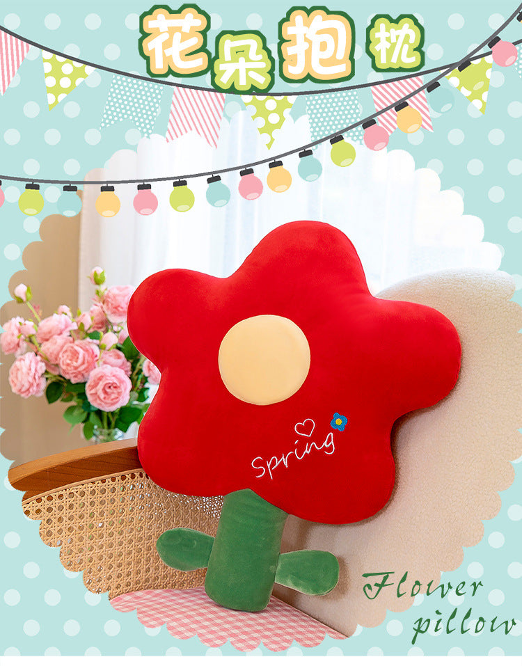 Cute Tulip Plush Pillow vibrant red colour