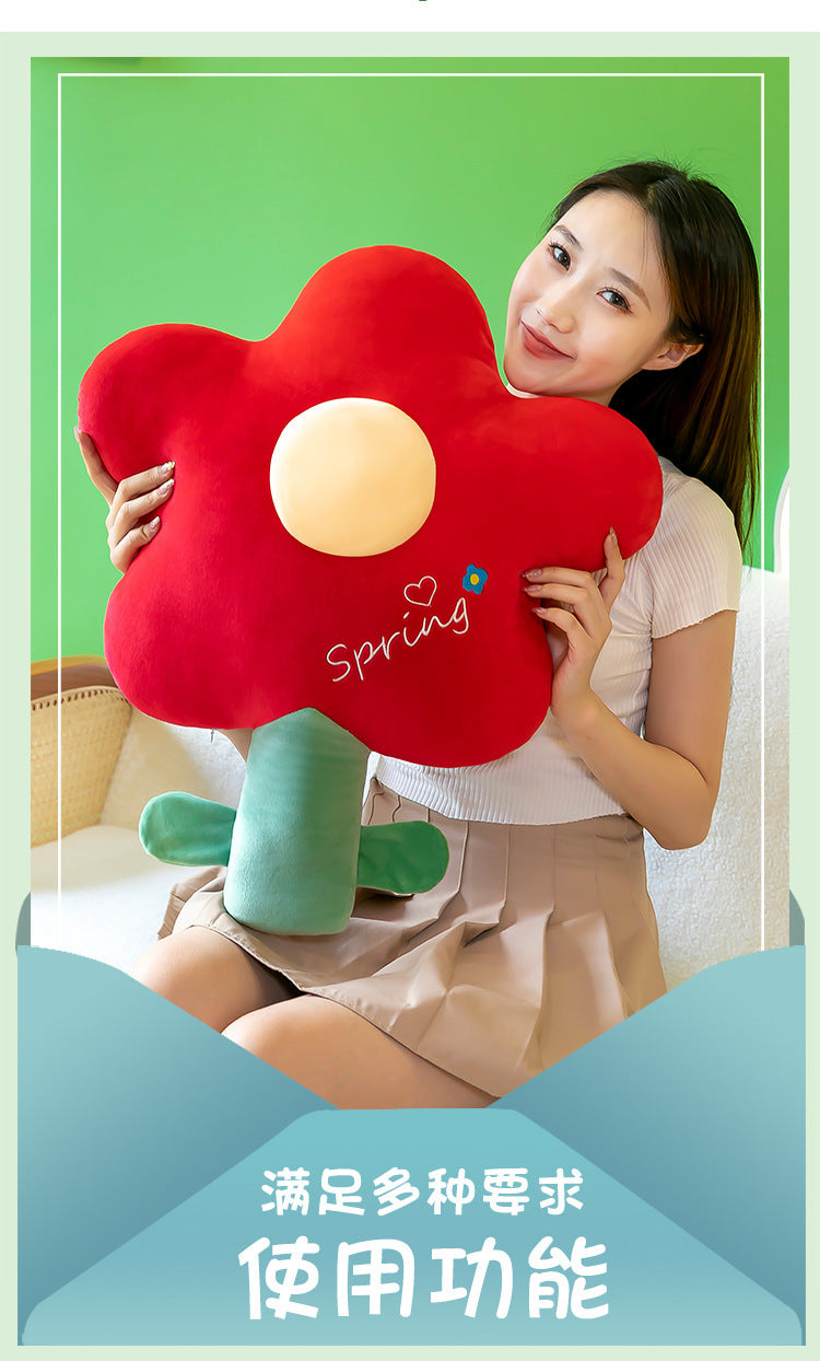 Cute Tulip Plush Pillow in a decorated room