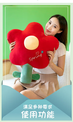 Cute Tulip Plush Pillow in a decorated room
