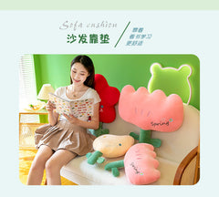 Cute Tulip Plush Pillow during a photoshoot