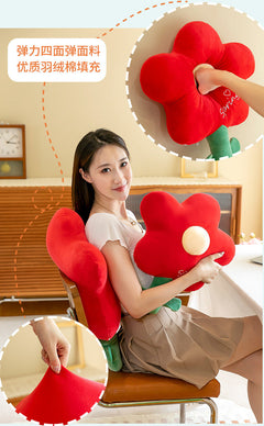 Cute Tulip Plush Pillow on a sofa