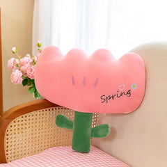 Cute Tulip Plush Pillow in a decorated room
