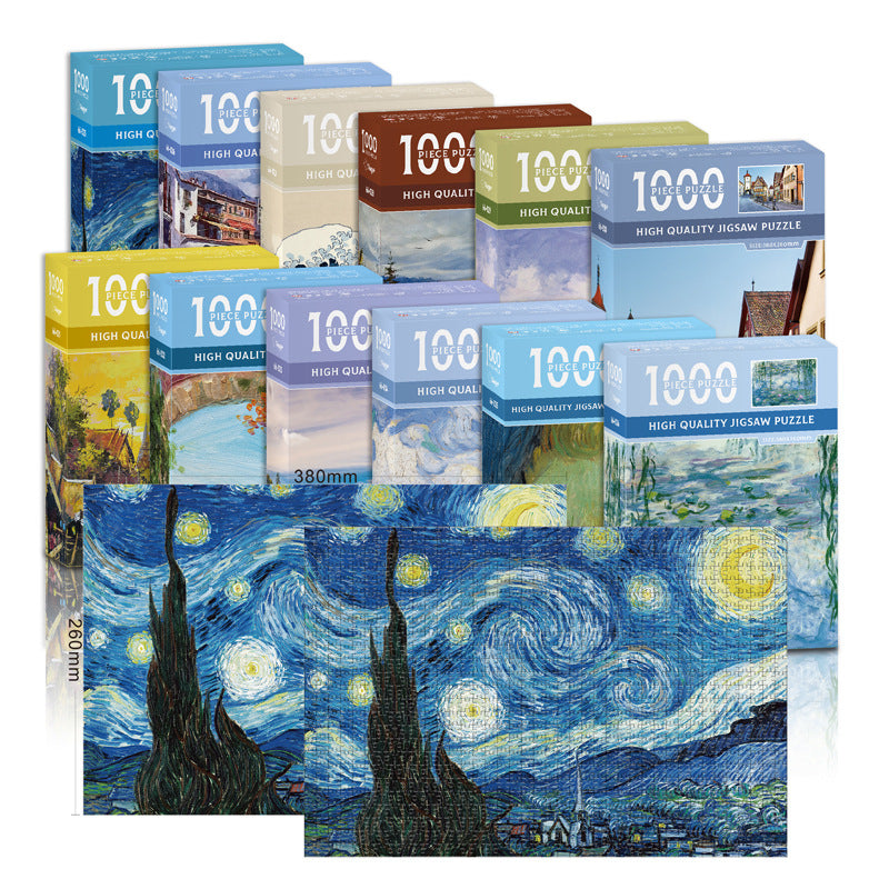 Adult jigsaw puzzle with oil painting design