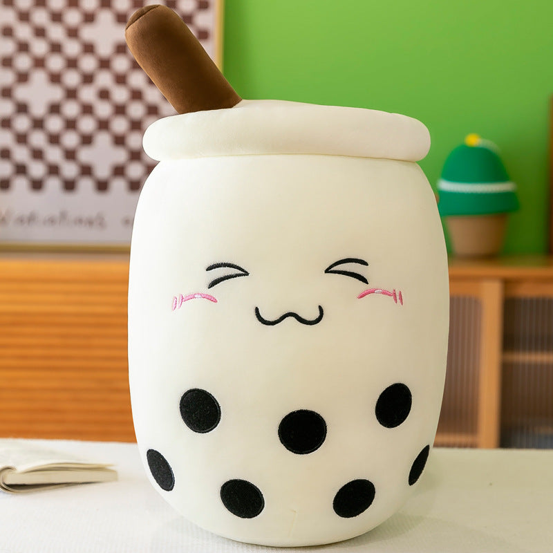 showing size of boba tea cup plush toy