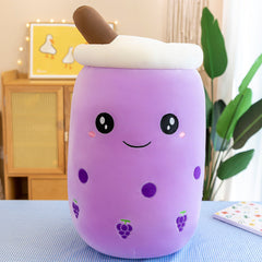 close-up of boba tea plush toy features