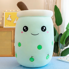 boba tea plush toy with birthday decorations