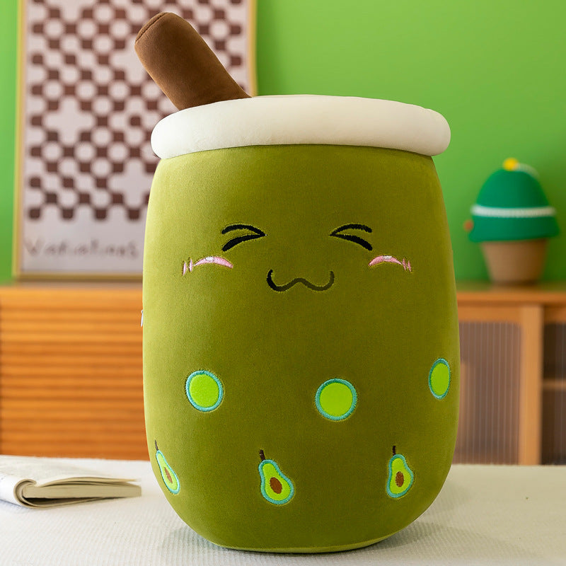 showing size of boba tea cup plush toy