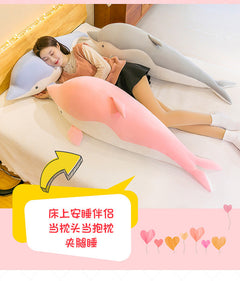 Soft dolphin stuffed animal pillow for children