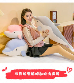 Playful dolphin design plush pillow