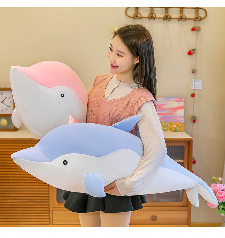 Dolphin-shaped pillow perfect for bedtime