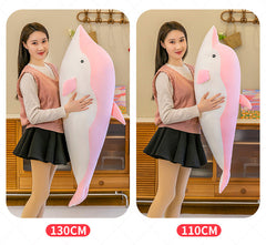 Large dolphin plush toy measuring 60cm