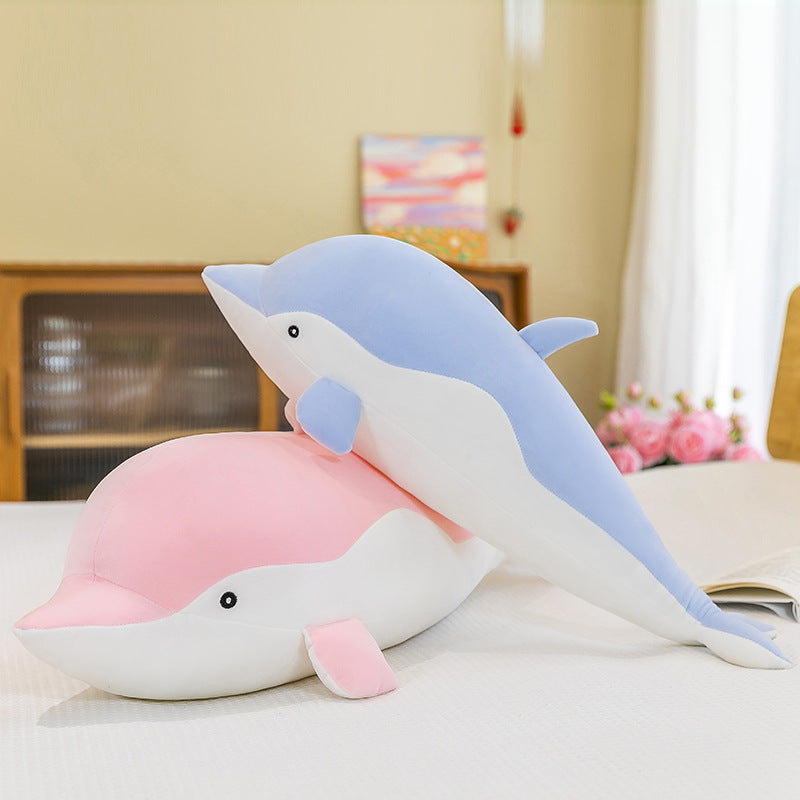 Soft dolphin stuffed animal pillow for children