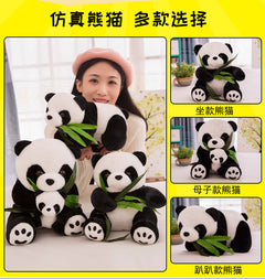 Huggable panda bear stuffed animal