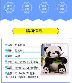 Plush panda toy front view