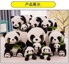 Cuddly panda bear in child's arms
