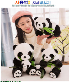 Huggable panda bear stuffed animal