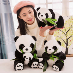 Soft plush panda toy side view
